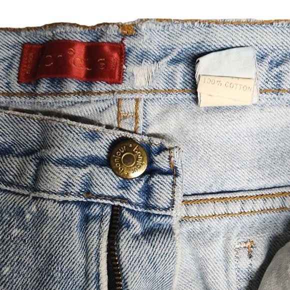 Vintage BonJour Jeans Women 14 High Waist Rise Light Trashed Paint Distressed - Picture 4 of 16